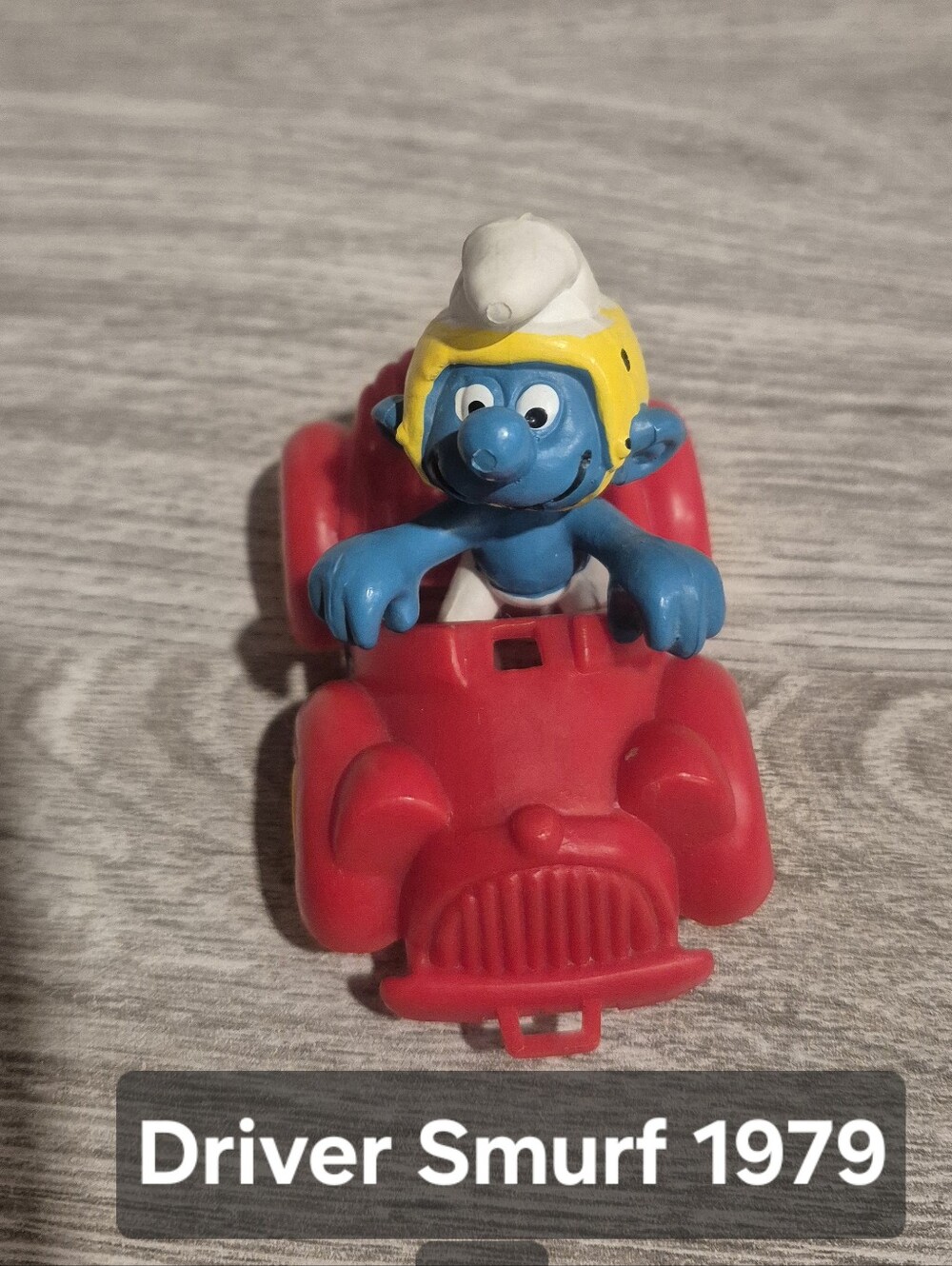 Vintage Driver Smurf Figurine